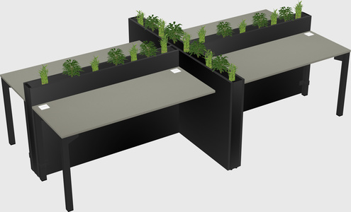 Rectangular shared desk
