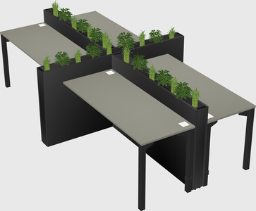 Rectangular shared desk