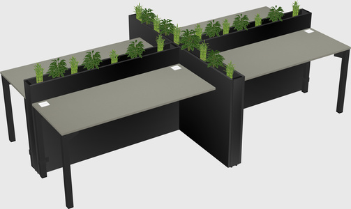 Rectangular shared desk