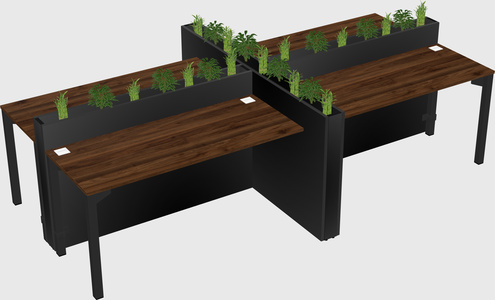 Rectangular shared desk