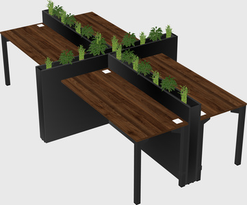 Rectangular shared desk
