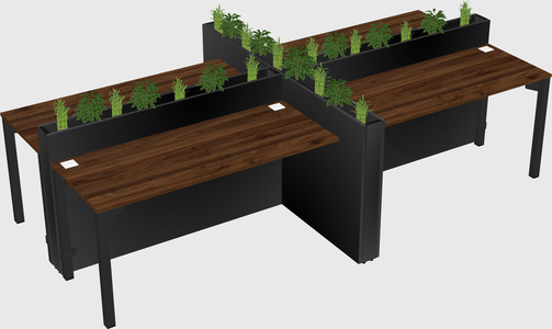 Rectangular shared desk