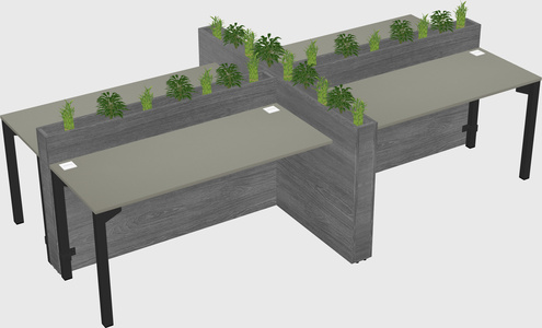 Rectangular shared desk