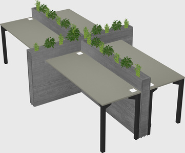 Rectangular shared desk