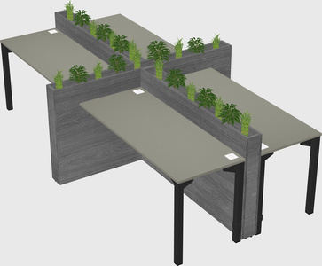 Rectangular shared desk