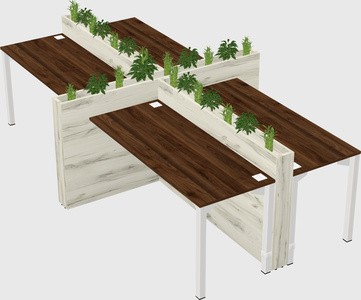 Rectangular shared desk