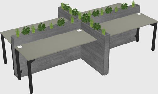 Rectangular shared desk