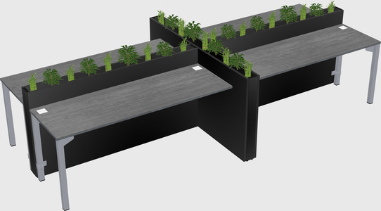 Rectangular shared desk
