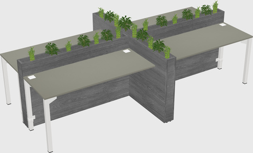 Rectangular shared desk