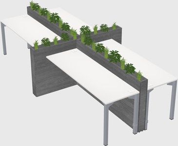 Rectangular shared desk