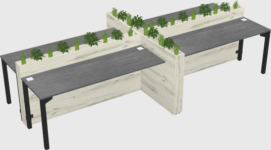 Rectangular shared desk