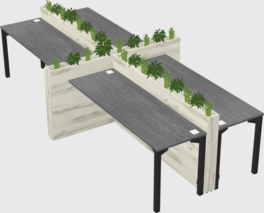 Rectangular shared desk