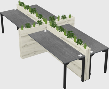 Rectangular shared desk