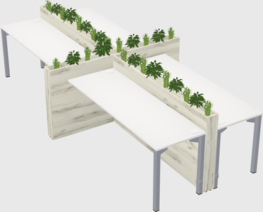 Rectangular shared desk