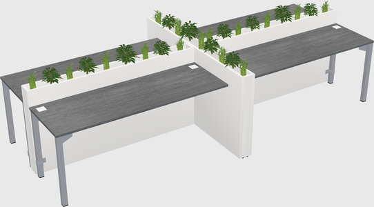 Rectangular shared desk