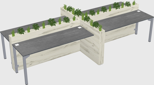 Rectangular shared desk
