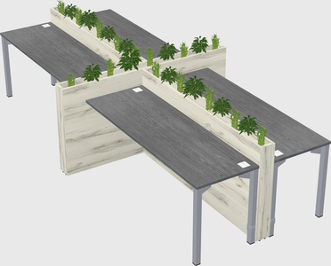 Rectangular shared desk