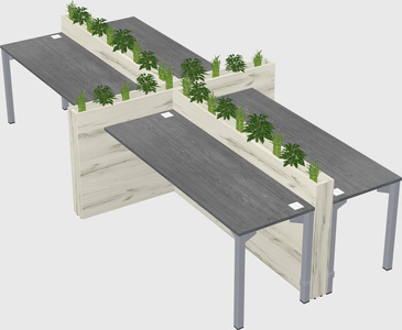Rectangular shared desk