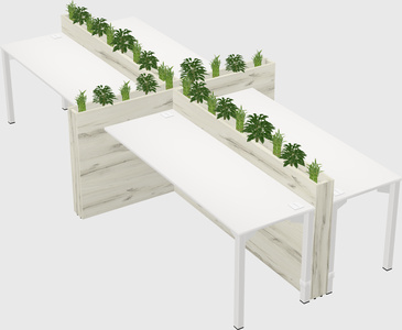 Rectangular shared desk