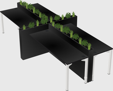 Rectangular shared desk