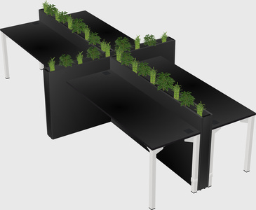 Rectangular shared desk