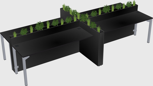 Rectangular shared desk