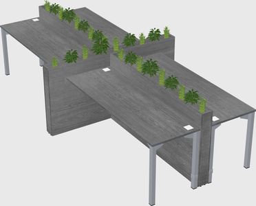 Rectangular shared desk