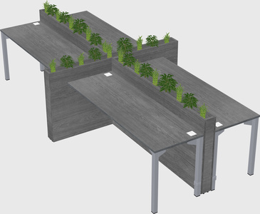 Rectangular shared desk