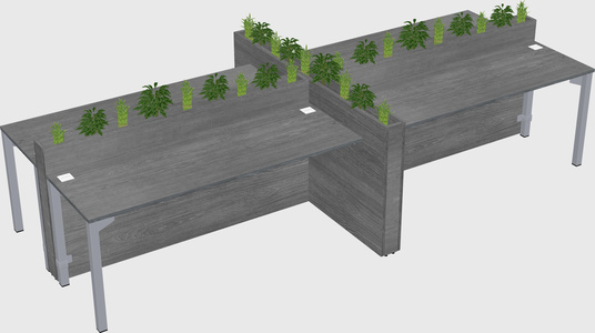 Rectangular shared desk