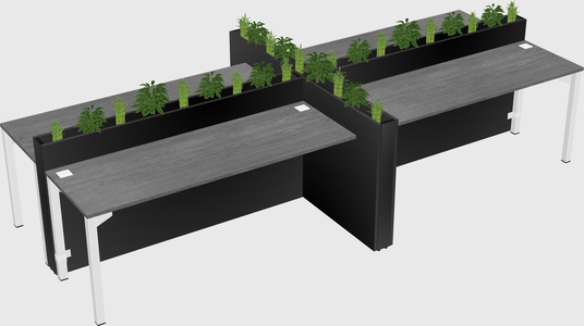 Rectangular shared desk