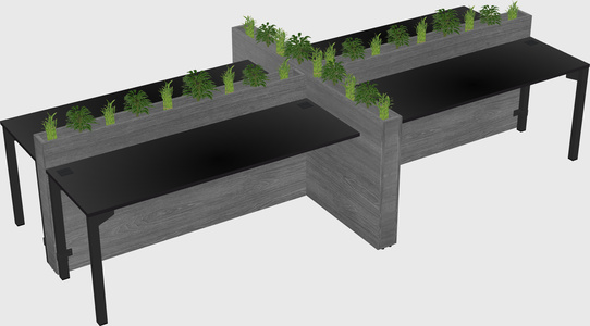 Rectangular shared desk