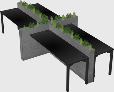 Rectangular shared desk