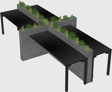 Rectangular shared desk