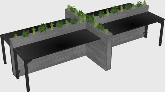 Rectangular shared desk
