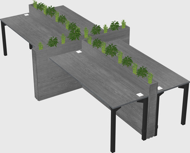Rectangular shared desk