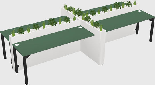 Rectangular shared desk