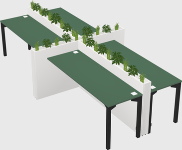 Rectangular shared desk