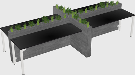 Rectangular shared desk