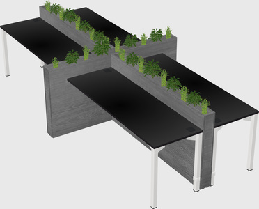 Rectangular shared desk