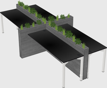 Rectangular shared desk