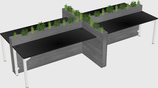 Rectangular shared desk