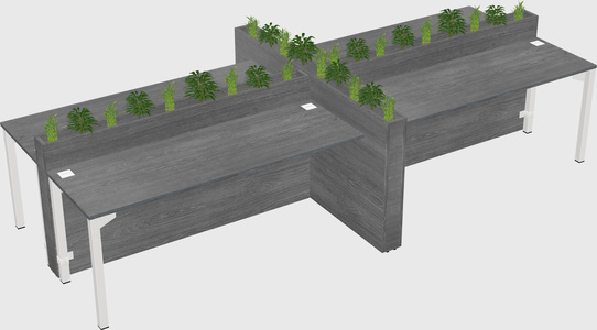 Rectangular shared desk