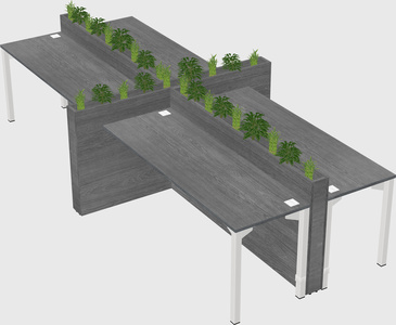 Rectangular shared desk