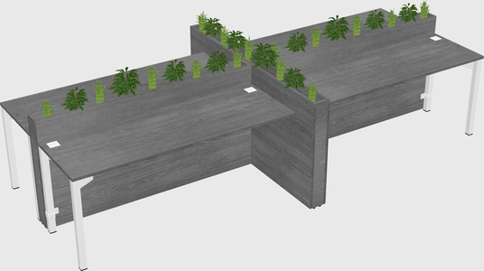 Rectangular shared desk