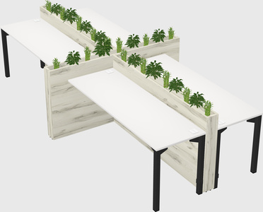 Rectangular shared desk