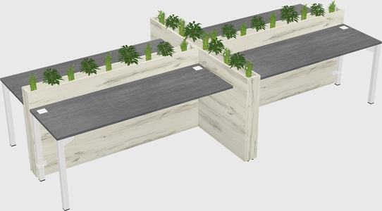 Rectangular shared desk