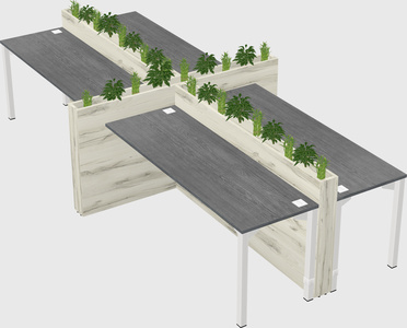 Rectangular shared desk
