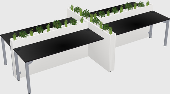 Rectangular shared desk