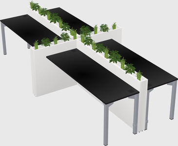Rectangular shared desk