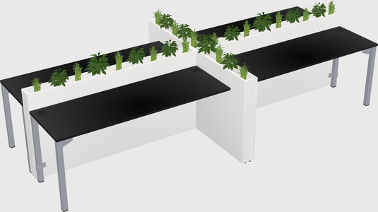 Rectangular shared desk